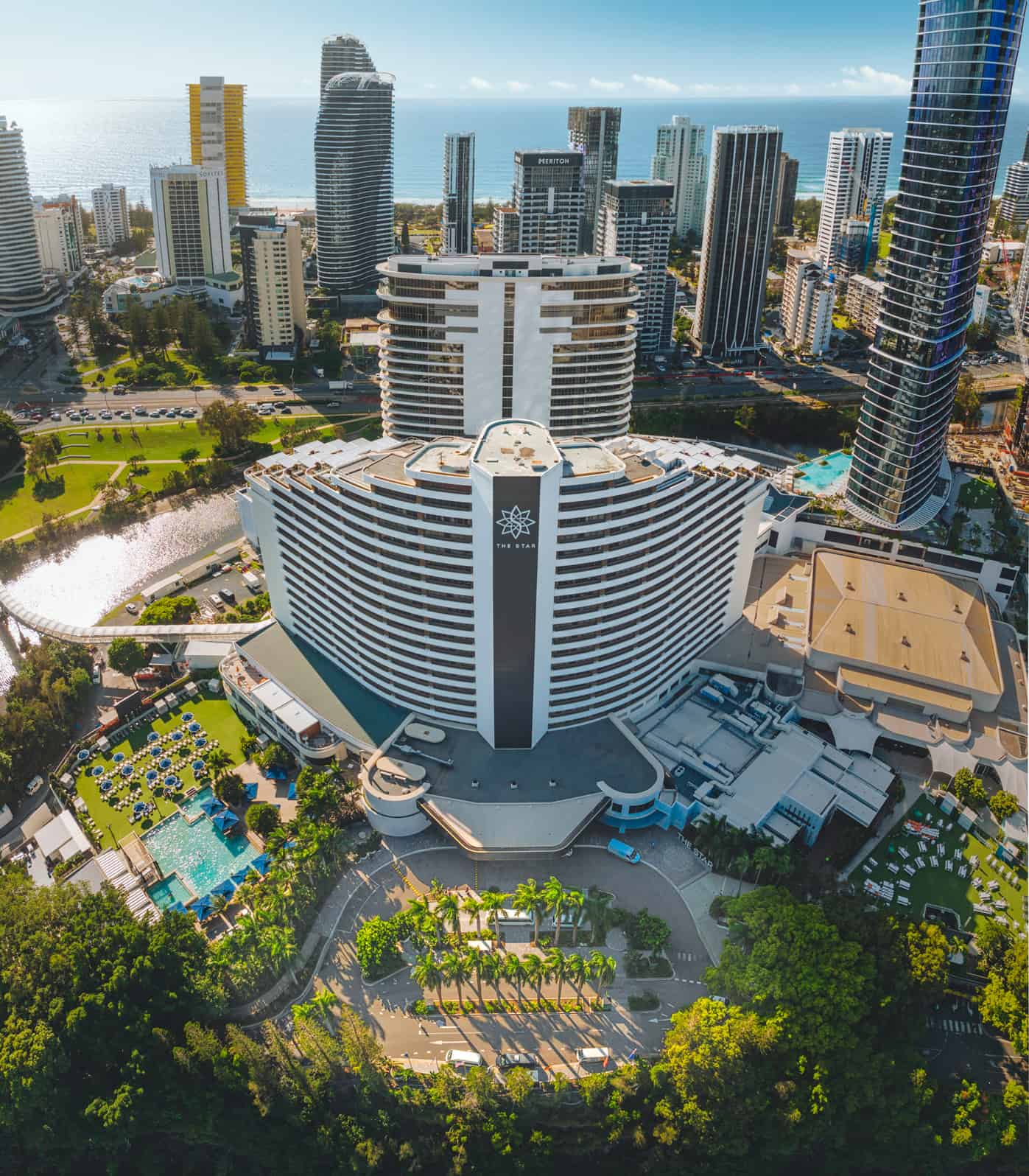 Aerial of The Star Gold Coast