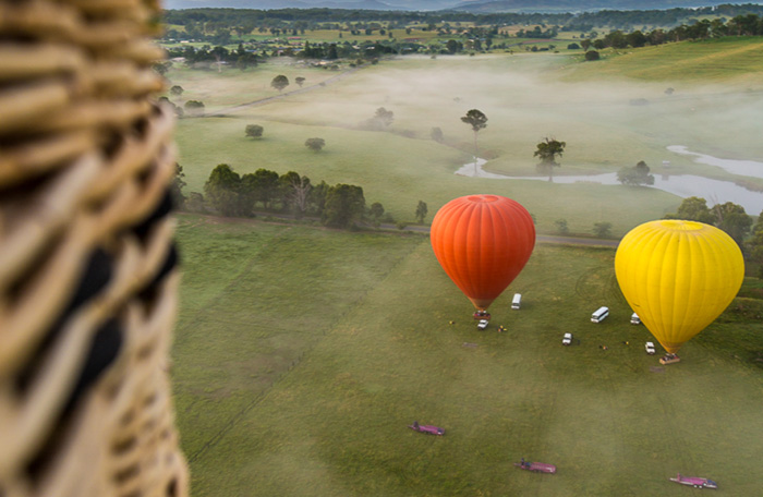 Hot air balloon view from above