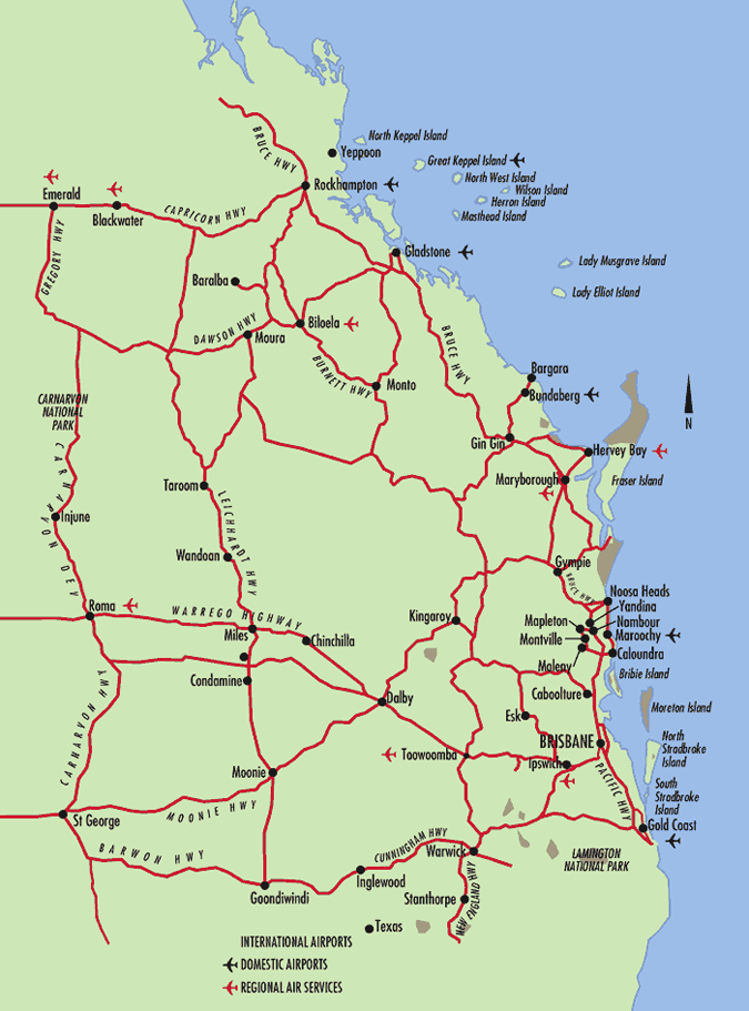 South East Queensland Map - Gold Coast Australia
