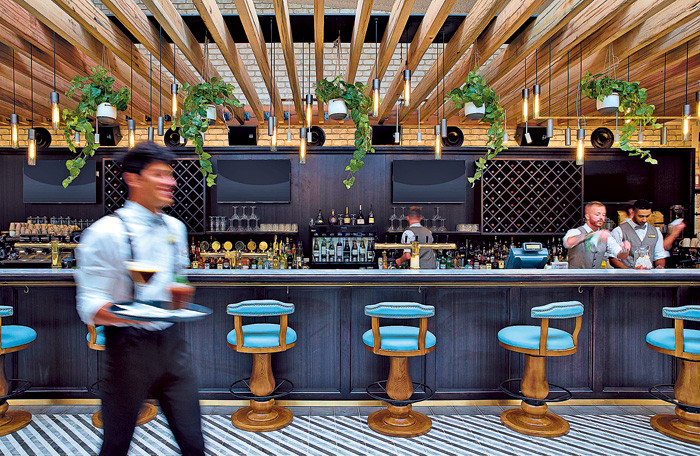 Choice of cocktails at Garden Bar